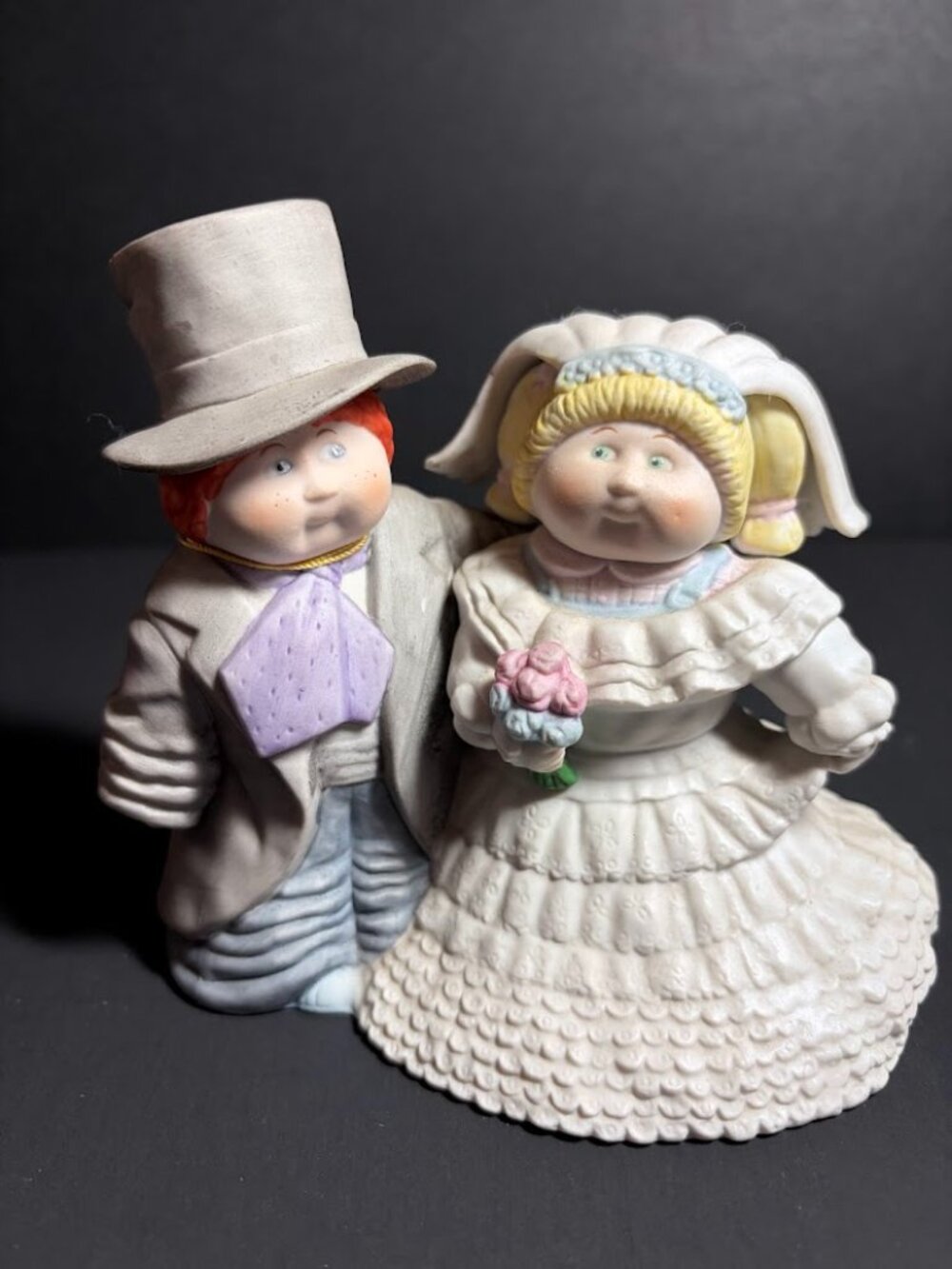 Vintage 1985 Cabbage Patch Kids Wedding  Figurine Bride and Groom Cake Topper